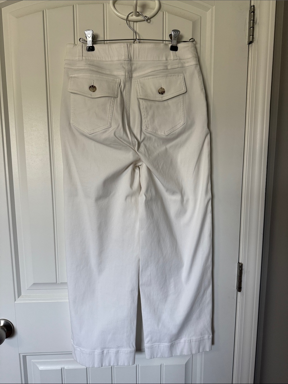 Spanx - Stretch Twill Cropped Wide Leg Pants - White - Medium - Picture 5 of 8